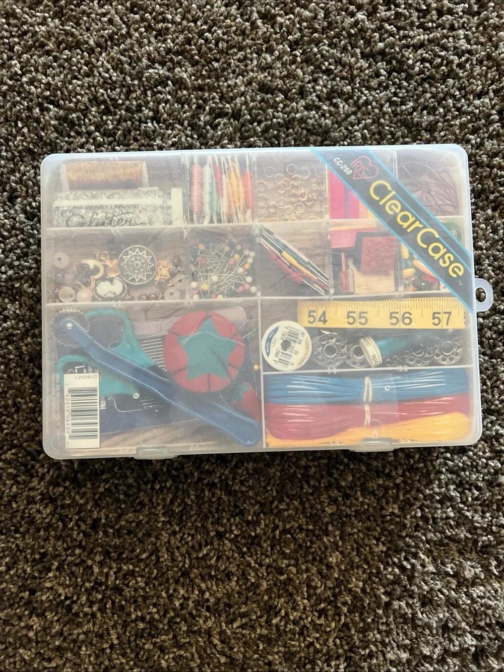 Clear Case Organizer - Clear Plastic Storage Box for Craft Supplies